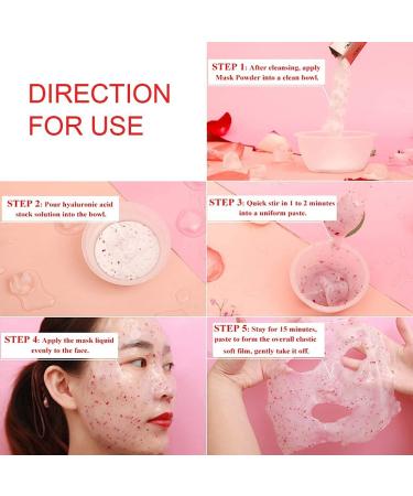 Diy Spa Rose Hyaluronic Acid Hydro Jelly Facial Mask Powder Collagen Vitamin C Peel off Rubber Face Mask - 12 Sacks - Buy Online on SooperMarket.com