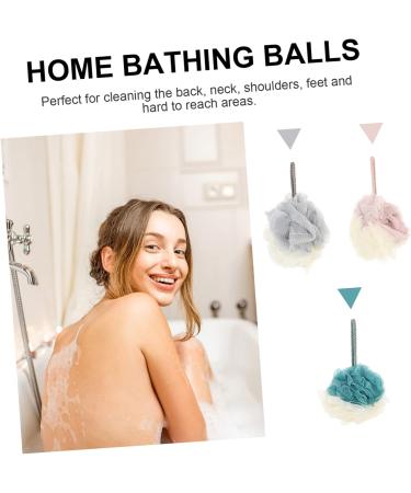 NOLITOY 3pcs Bath Ball Set - Mesh Shower Sponges Loofah & Back Scrubber for Ultimate Bathing Experience - Buy Online on SooperMarket.com