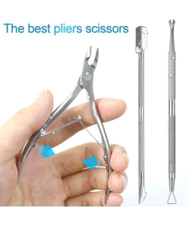 Sularpek 3-in-1 Cuticle Remover Tool Set - Professional Stainless Steel Nail Care Kit for Manicure and Pedicure - Buy Online on SooperMarket.com