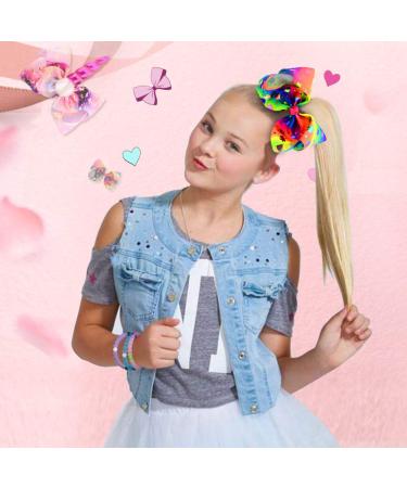 8 Inch Unicorn Hair Bows for Girls - JoJo Siwa Style Hair Accessories with Alligator Clips - Perfect Xmas Gift Set - Buy Online on SooperMarket.com
