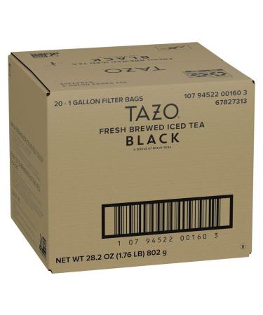 TAZO Black Fresh Brewed Iced Tea Unsweetened Non GMO 1 gallon Pack of 20 1 Count (Pack of 20) Black