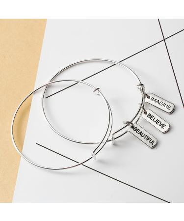 Hicarer 80 Word Charms Pendants - Engraved Motivational Jewelry Accessories in Silver - Buy Online on SooperMarket.com