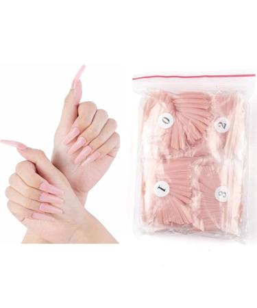 500pc Nude Pink Press on Coffin Nails - Acrylic Nail Art Tips for Women & Girls - Buy Online on SooperMarket.com