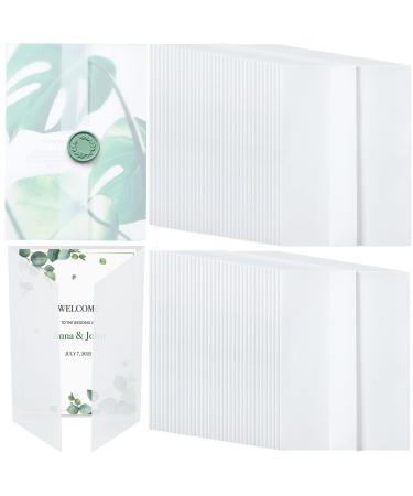 1000 Pcs Vellum Jackets for 5 x 7 Invitations Vellum Invitation Wrap Translucent White Vellum Envelopes DIY Elegant Wedding Invitation Jacket Pre Folded Wedding Invitation Cover for Invitation Card