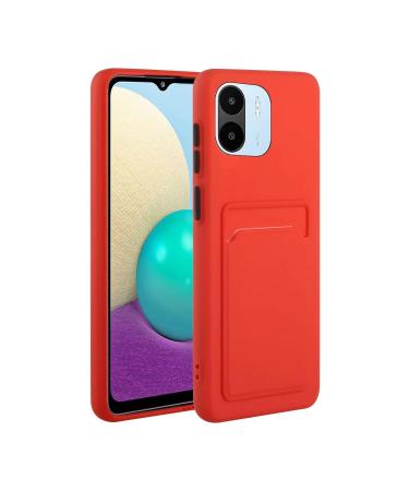 Tivenfezk Nadoli Silicone Case for Xiaomi Redmi A1 Ultra thin shockproof scratch -resistant wallet soft TPU protective cover mobile phone case with credit card holder xiaomi redmi a1 red