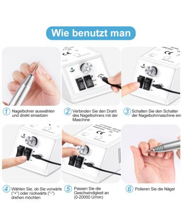Buy Weiyi Electric Nail Miller Set - Professional Nail Care Device | Low Vibration 20 000 RPM 6 Drills & 106 Grinding Sleeves - International Shipping Available - Buy Online on SooperMarket.com