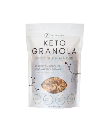 Keto Hana Keto Nut Granola (11oz), Coconut & Almond Plant Based- Low Carb, Low Calorie, High Protein (2g Net Carbs)