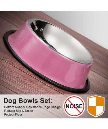 WERFORU 2 Pieces Dog Bowls Stainless Steel Dog Cat Bowls Pet Bowls For Feeding Water and Food Pink Medium Size M (2 Count) A-pink - Buy Online on SooperMarket.com