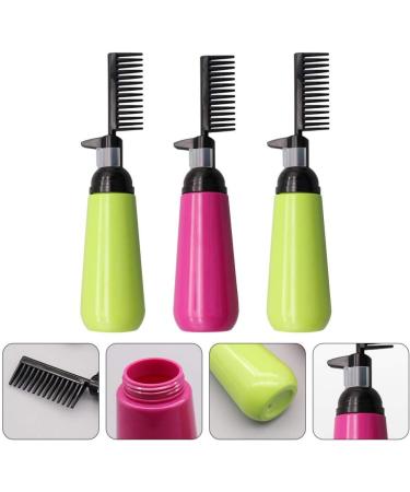 Lurrose 3pcs 130ml Hair Dye Bottle Root Comb Applicator Bottle Hair Coloring Dyeing Dispensing Bottle Container for Home Shop Scalp Treatment Perming Tools (Random Color) - Buy Online on SooperMarket.com