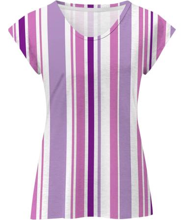 Short Sleeve T Shirts Clothing Woman T-Shirt Casual Black Clothing Top Women's Floral Pattern for Women Crop Tops Shirt Shirts Top Women's Summer Tank Top 2-purple XL - Buy Online on SooperMarket.com