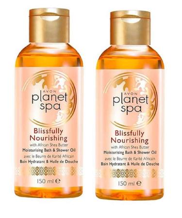 Pack of 2 Planet Spa Blissfully Moisturising Bath and Shower Oil with African Shea Butter 2 x 150ml by Avon
