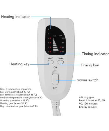 Portable Electric Heating Ceiling Pillow - 60x30 cm | 6 Heat Settings | Pain Relief for Neck & Shoulders | Cozy & Washable Winter Comfort - Buy Online on SooperMarket.com