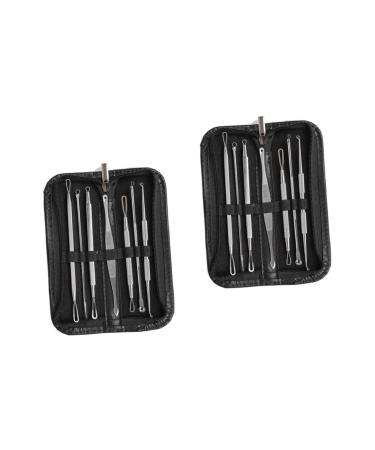 PLAFOPE 14 Pcs Blackhead Removal Extractor Tools Comedone Extractor Blackhead Extractor Silver