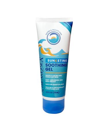 Stream2Sea Sun & Sting Aloe Soothing Gel for Face & Body Organic Aloe Vera Gel for Sunburn Relief Travel Size Aloe Vera Gel for Skin Natural After Sun Care Pure Aloe After Sun Gel 2.5 Fl oz 2.5 Fl Oz (Pack of 1)