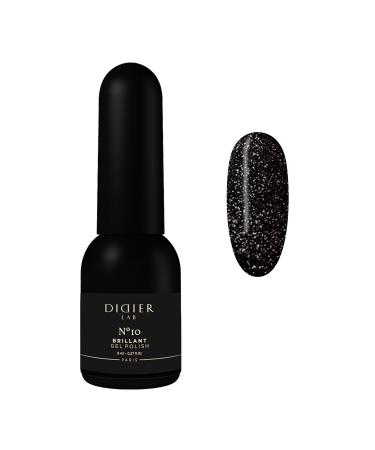 Didier Lab - Premium UV Gel Nail Polish - Brillant No. 10 - Gel Nail Varnish - Nail Art - Long-Lasting High Gloss Wear - Black Gel Nail Polish - Gel Nails - Glitter Gel Nail Polish - Rich Pigment