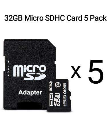 Micro Center 32GB Class 10 Micro SDHC Flash Memory Card with Adapter - 5 Pack for Mobile Devices, Phones, Tablets, Drones, Full HD Video - 80MB/s UHS-I, C10, U1 - Buy Online on SooperMarket.com