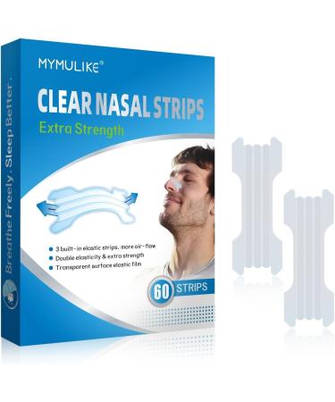 60 Count Anti Snoring Nasal Strips MYMULIKE Nasal Strips to Stop Snoring Instantly Relieves Nasal Congestion Nasal Strips Anti-Snoring Aid for Fast Relief