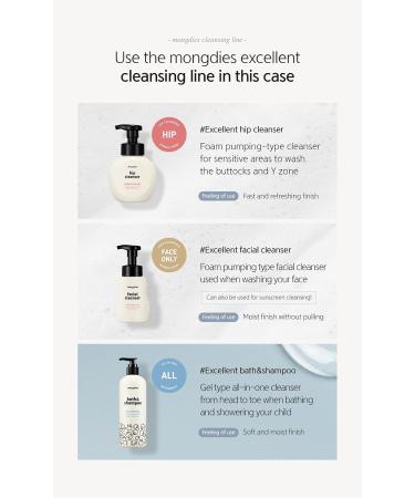 Mongdies Hip Cleanser 300ml | Moisturizing & Hydrating for Sensitive Skin | EWG Green Level | German Derma Test Approved - Buy Online on SooperMarket.com
