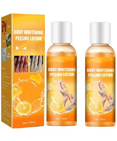 Body Whitening Cream Peeling Lotion Orange Peel Skin Peeling Cream For Dark Skin Improves Body Skin Lightening Brightening Exfoliate Removes Dirt Tightens Pores (2PCs)