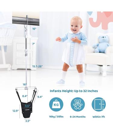 Cowiewie 2 in 1 Baby Door Jumper w/ Baby Walking Harness Function  Baby Jumper with Door Clamp Adjustable Strap and Seat  Fits 80" - 87" high Door Frame - Buy Online on SooperMarket.com