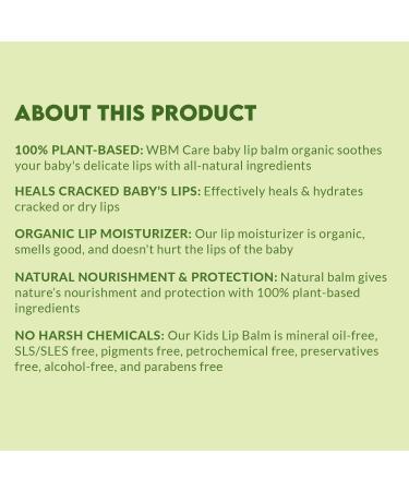 WBM Care Baby Lip Balm - Clean Natural Non-Toxic & Fragrance Free | Safe for Babies - Shop Now - Buy Online on SooperMarket.com