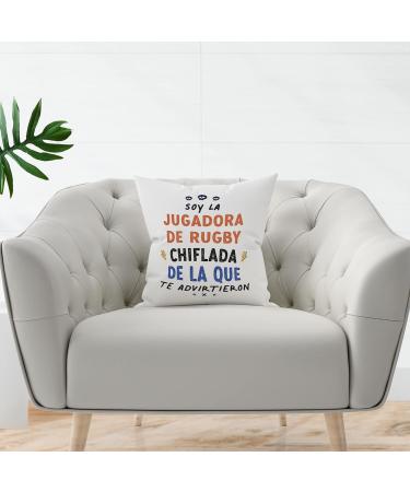 MUGFFINS RUGBY PLAYER woman Cushion Padding included - in Spanish - Todos te advirtieron - Funny gift - Pillow: cover and filling 15.7x15.7 inches Jugadora De Rugby - Buy Online on SooperMarket.com