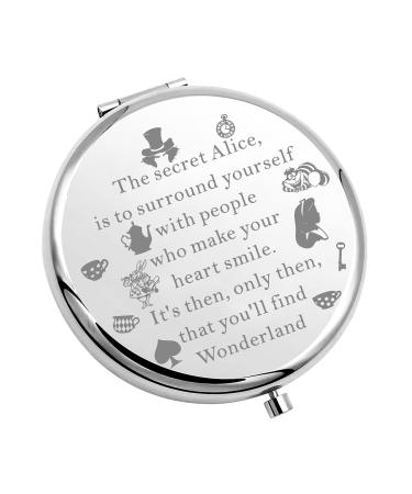 KUIYAI Wonderland Compact Mirror Wonderland Gift Cartoon Lover Gift Makeup Mirror For Friends Purse Mirror (to surround yourselfUK)