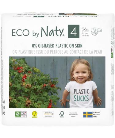 Naty Diapers for Sensitive Skin Size 4 15-40 lbs (7-18 kg) 26 Diapers
