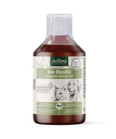 AniForte cold -pressed organic hemp oil for dogs & cats 500 ml - 100% pure barf oil as an addition premium hemp oil natural product without additives recyclebare packaging
