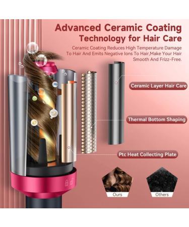 Automatic Curling Iron - 1 Large Rotating Barrel 4 Temp Settings Anti-Scald & Anti-Tangle Fast Heating Hair Curler - Perfect for International Shipping - Buy Online on SooperMarket.com
