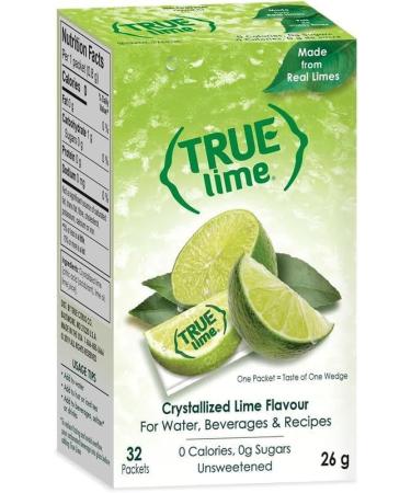 TRUE LIME Water Enhancer (128 Packets | 32 Packets each box x 4) | Zero Calorie Unsweetened Water Flavouring | For Water Bottled Water & Recipes | Water Flavor Packets Made with Real Citrus - 4 Pack - Buy Online on SooperMarket.com