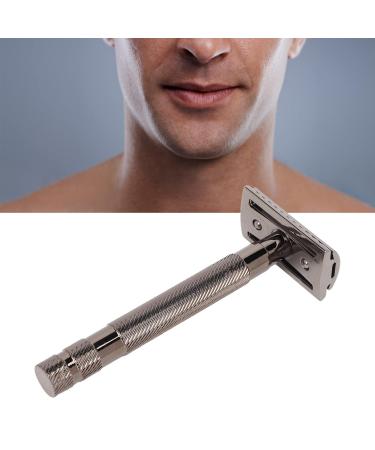 Double Edge Safety Razor Set | Manual Shaving Razor with 10 Blades & Stand | Reusable Alloy Grooming Tool for Effortless Shaving - Buy Online on SooperMarket.com