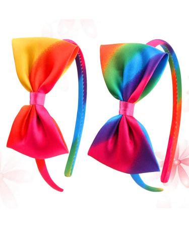 Rainbow Loop Hair Straps - 4 Pack Colorful Satin Hair Bands for Women & Girls | Large Rainbow Hair Ropes - Buy Online on SooperMarket.com