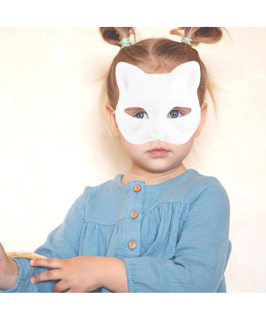 AOKWAWALIY 5pcs White Cat Masks | Blank DIY Halloween & Cosplay Half Face Masks | Perfect Masquerade Party Supplies - Buy Online on SooperMarket.com