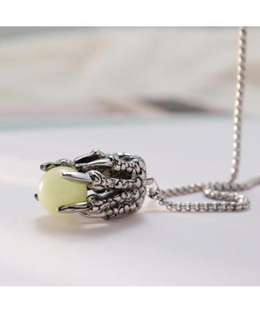 Oralgo Halenkette Dragonkette - Luminous Pearl Pendant Necklace with Natural Stones & Titanium Steel Charm Accessories - Buy Online on SooperMarket.com