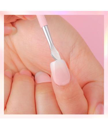 Makartt Nail Shaver - Double Head Cuticle Pusher Pink Stainless Steel Tool for DIY Nail Art & Manicure - Buy Online on SooperMarket.com