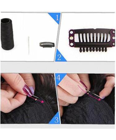 Pinicecore 20pcs Stainless Steel Snap Wig Clips - Black U Shape Metal Clips for Hair Extensions & DIY - Buy Online on SooperMarket.com