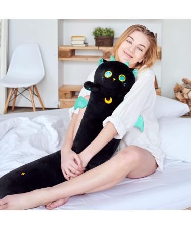 Mewaii 90cm Black Plush Cat Toy | Cuddly Long Kittens with Big Eyes - Perfect Gift & Soft Pillow - Buy Online on SooperMarket.com