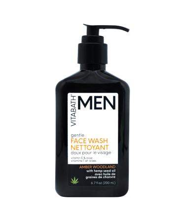 Vitabath Men's Amber & Woodland Gentle Face Wash Daily Nourishing Facial Cleanser - Hydrating Moisturizing Dry Skincare Balance For Him - 8 fl oz