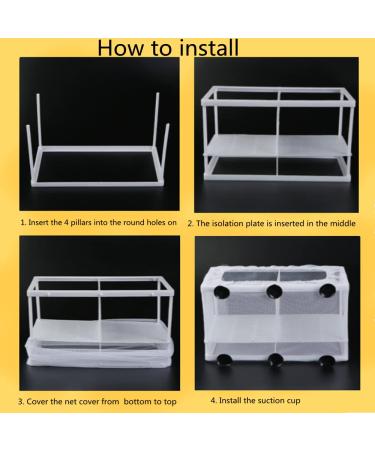 2 Pcs Nylon Mesh Aquarium Fish Fry Hatchery Isolation Box with Board - Buy Online on SooperMarket.com