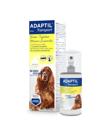 ADAPTIL Spray 60 mL Dog Calming Pheromone Spray by ADAPTIL for Dogs to Help Calm & Comfort During Travel Veterinary Visits or Stressful Events at Home (ADAPTIL Spray C956 60mL Spray 1-Pack)