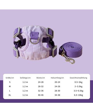 Fueegue Cat Harness with Leash - Escape Proof Adjustable Soft Mesh for Cats & Small Dogs - Purple Bubble M - Buy Online on SooperMarket.com