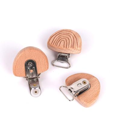 DIY Natural Beech Wood Pacifier Clips Set | Personalized Name Accessories for Boys | Gripping Toy Braces & Chains - Buy Online on SooperMarket.com