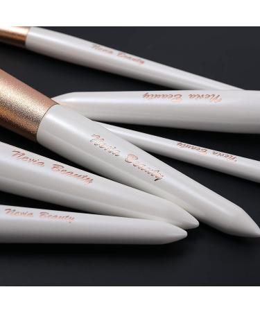 EVRCHEGIA 12pcs White Makeup Brush Set - Premium Eye Shadow, Eyebrows, Eyeliner, Concealer, Lip Liner & Foundation Brushes - Cruelty-Free Synthetic Fiber Bristles - Travel-Friendly - Buy Online on SooperMarket.com