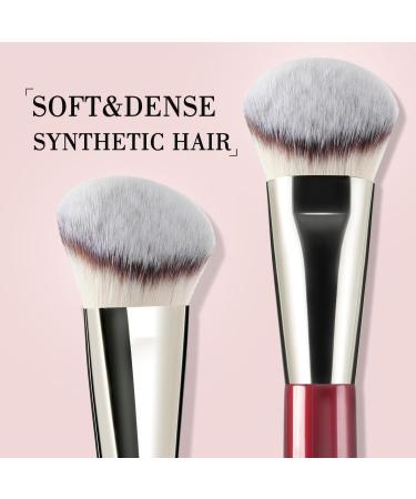 BEILI Foundation brush make-up brush angled foundation brush contour brush professional brushes for blending liquid cream powder polishing dotting (Red) - Buy Online on SooperMarket.com