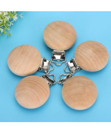 Cikonielf 5pcs Wood Pacifier Clips - 3cm Baby Pacifier Belt Holder & DIY Accessories for Teething - Buy Online on SooperMarket.com