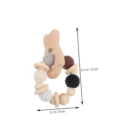 KOMBIUDA Silicone & Wooden Baby Teether Maracas | Musical Instruments & Teething Toy for Babies 0-6 Months - Buy Online on SooperMarket.com