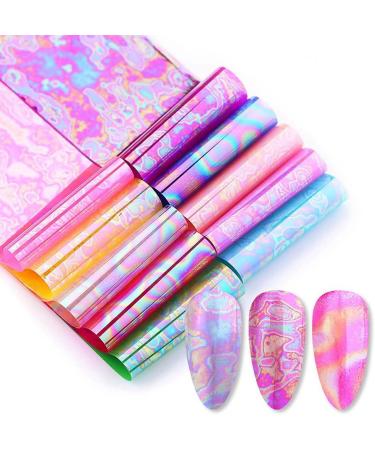 10 Rolls Nail Foil Nail Transfer Foil Holographic Nail Art Foil Decals for Nails Fingernail Stickers - Buy Online on SooperMarket.com