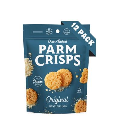 ParmCrisps Original 100% Real Parmesan Cheese - Keto, Low Carb, High Protein Snacks | 12 Pack (1.75 Oz Each) - Buy Online on SooperMarket.com