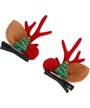 Reindeer Antler Hair Pins Lightweight Christmas Hair Clips 4 Pairs Fashion for Christmas Party - Buy Online on SooperMarket.com